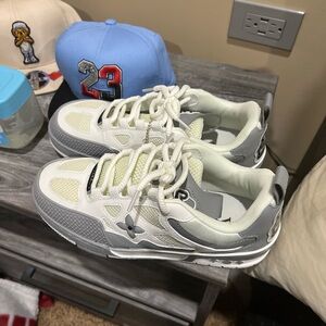 Louis Vuitton White and Gray Sneakers